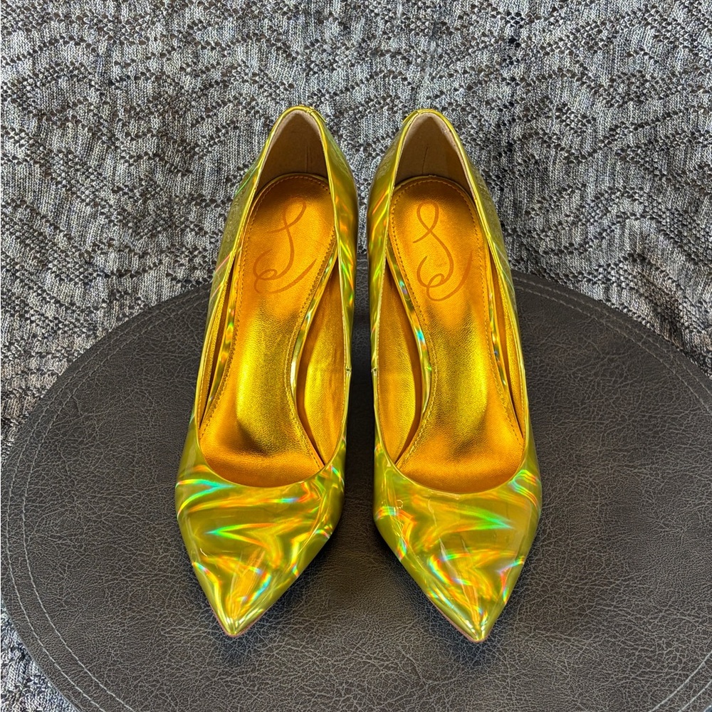 Sam Edelman Hazel Mimosa Heels Women's size 7.5 Gold Metallic - Picture 5 of 8